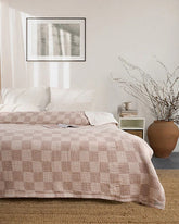 Cloud Checker Plush Blanket - Beige