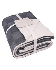 Cloud Checker Plush Blanket - Black