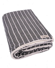 Dreamy Stripe Plush Blanket - Black